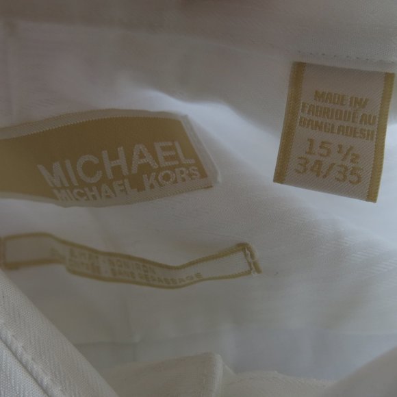 Michael Michael Kors Slim Fit Non Iron Long Sleeve Shirt  - Size 15.5 - 34/35 - Picture 6 of 7